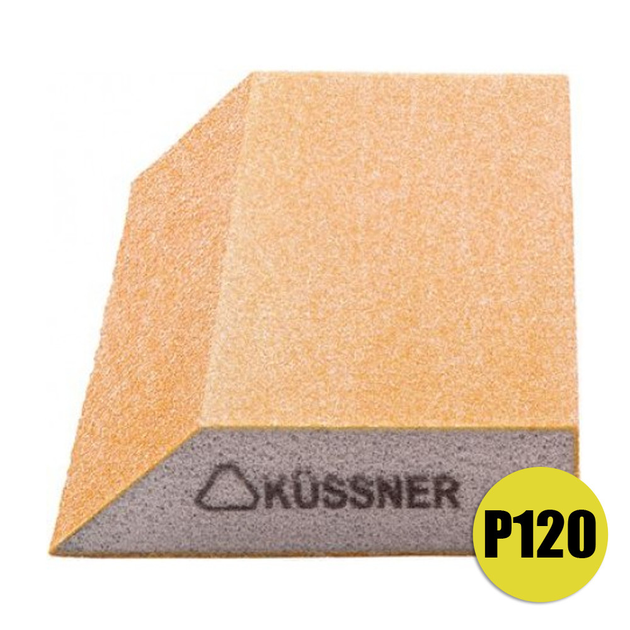 Шліфувальний брусок трапеція губка Kussner Soft P120 еластичний 125x90x25 - зображення 1