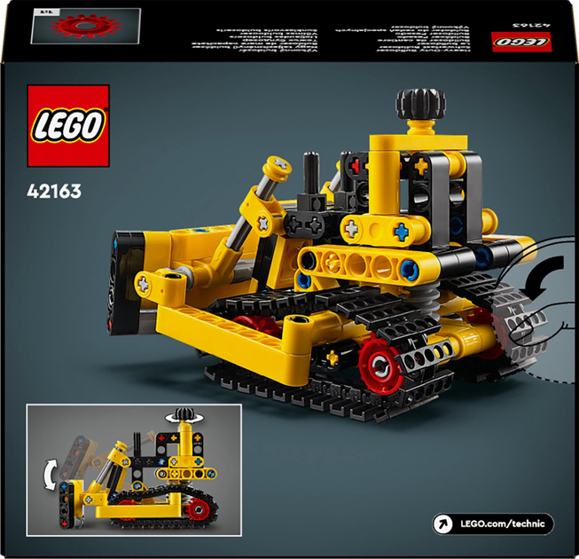 Zestaw klocków LEGO Technic Buldożer do ciężkich prac 195 elementów 4 szt (42163) - obraz 2