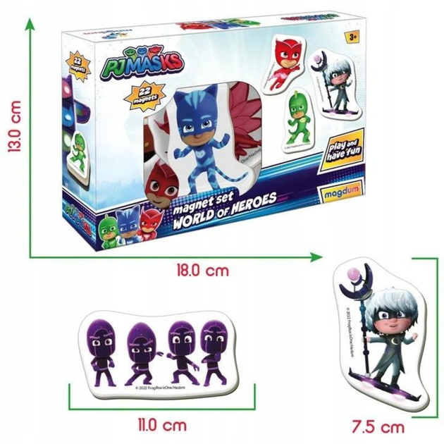 Набір магнітів Magdum PJ Masks Світ героїв (МЕ 5031-31) (4820215154550) - зображення 3