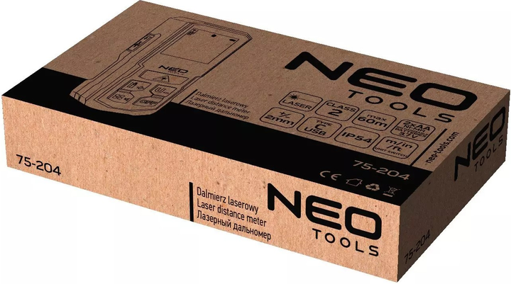 Лазерний далекомір NEO Tools 75-204 (5907558463316) - зображення 5