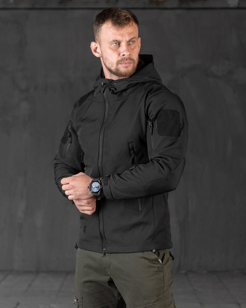 Демісезонна тактична куртка Soft Shell Silver Knight Windstoper Black ор L - зображення 1