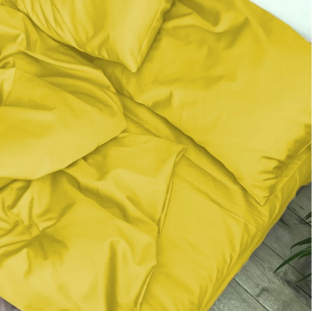 Акція на Простирадло на резинці по периметру MirSon Satin Light Pro 10-002 Yellow 120x200+25 см від Rozetka