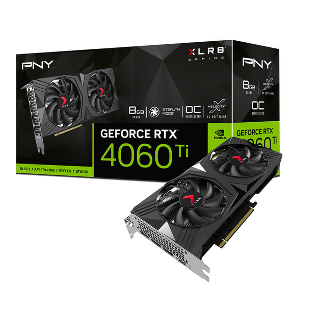 Відеокарта PNY GeForce RTX 4060 Ti 8GB OC XLR8 Gaming VERTO Dual Fan (VCG4060T8DFXPB1-O) - изображение 1