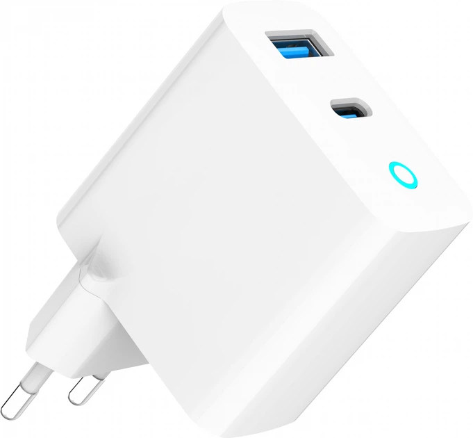 Мережевий зарядний пристрій Gembird PD30W, USB-A+Type-C (TA-UC-PDQC30L-W-01) - зображення 2