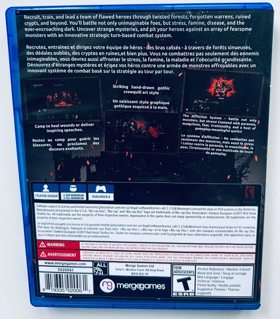 Darkest Dungeon Ancestral Edition, русские субтитры - диск для PlayStation 4, Б/У - Фото 3 Darkest Dungeon Ancestral Edition, русские субтитры - диск для PlayStation 4, Б/У - изображение 3
