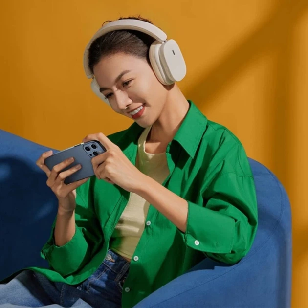 Bluetooth навушники Baseus Bowie H1 Noise-Cancelling Wireless Headphones Rice, White - зображення 7
