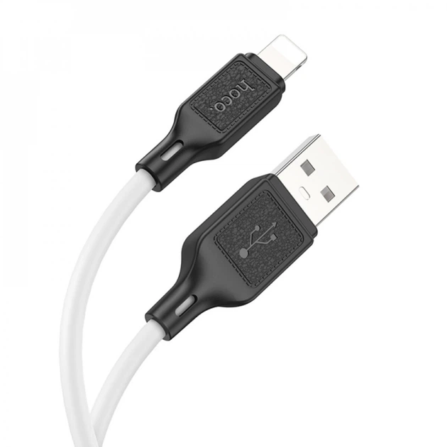 USB Data-Кабель HOCO X90 Cool silicone charging data cable 2.4A 1m, White - Фото 2 USB Data-Кабель HOCO X90 Cool silicone charging data cable 2.4A 1m, White - зображення 2