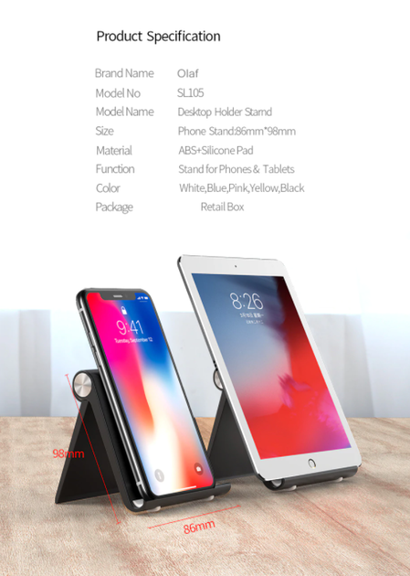 Подставка держатель на стол для мобильного телефона, планшета Desk Holder Голубой - изображение 3