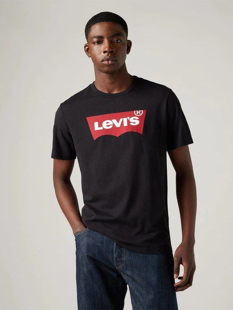 Футболка хлопковая мужская Levi's Graphic Setin Neck L черная - изображение 4