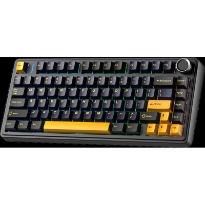 Клавиатура Aula F75 Gasket Greywood V3 switch Hot-Swap PBT Wireless/Bluetooth/USB Black (6948391208626) - изображение 2