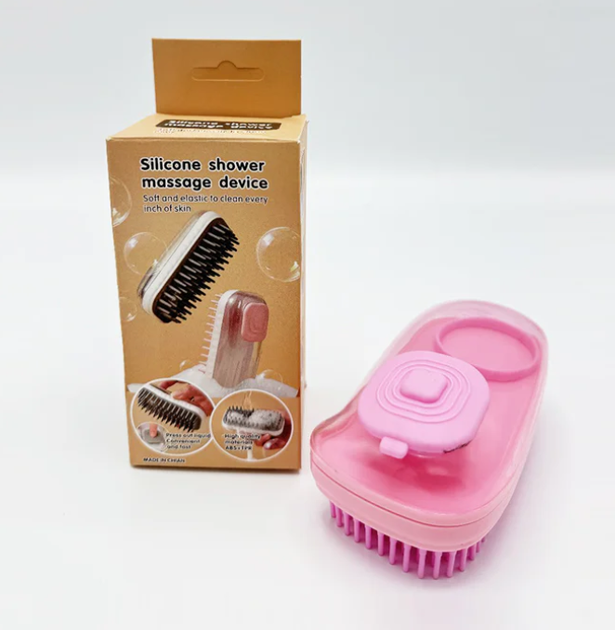 Силиконовая массажная щетка для ванны Silicone Massage Bath Brush Розовый (KG-11924) - изображение 2
