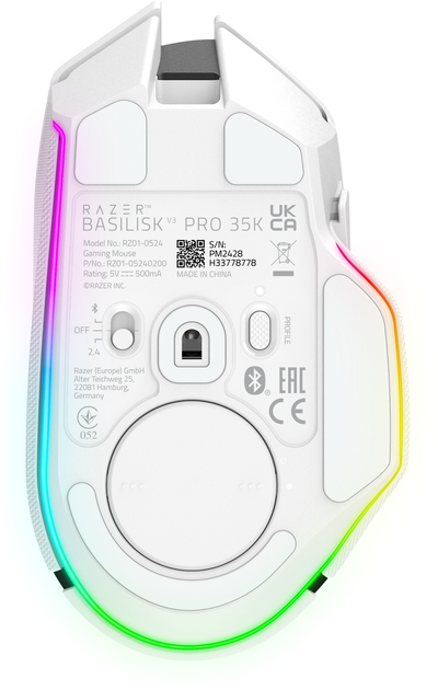 Мышка Razer Basilisk V3 Pro 35K Wireless/Bluetooth White (RZ01-05240200-R3G1) - Фото 7 Мышка Razer Basilisk V3 Pro 35K Wireless/Bluetooth White (RZ01-05240200-R3G1) - изображение 7