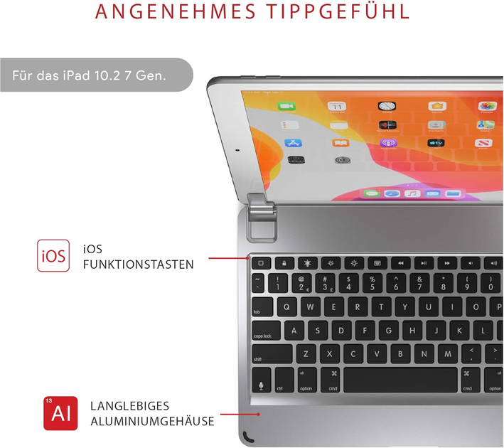 Клавіатура для планшета 10.2" Brydge Bluetooth Keyboard Ipad 10.2 2020 8th gen 2019 7th gen Silver - зображення 4