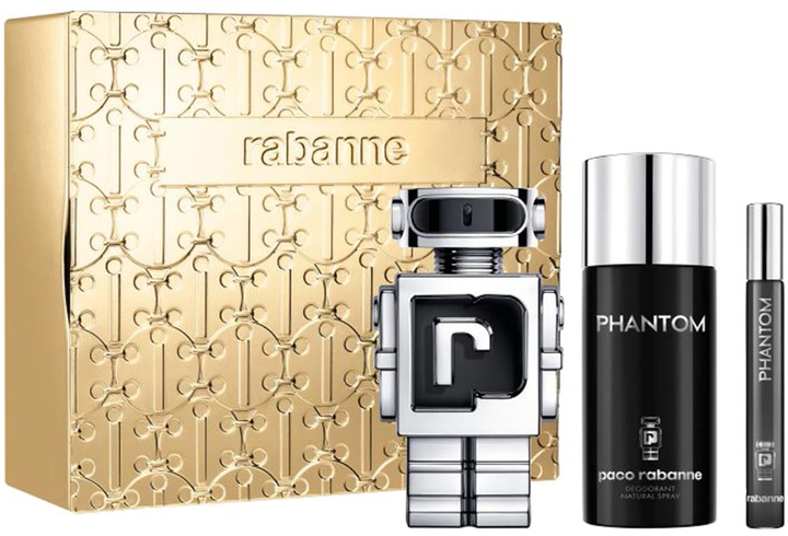 Набір для чоловіків Paco Rabanne Phantom Туалетна вода 100 мл + Туалетна вода 10 мл + Парфумований дезодорант 150 мл (3349668635412) - зображення 1