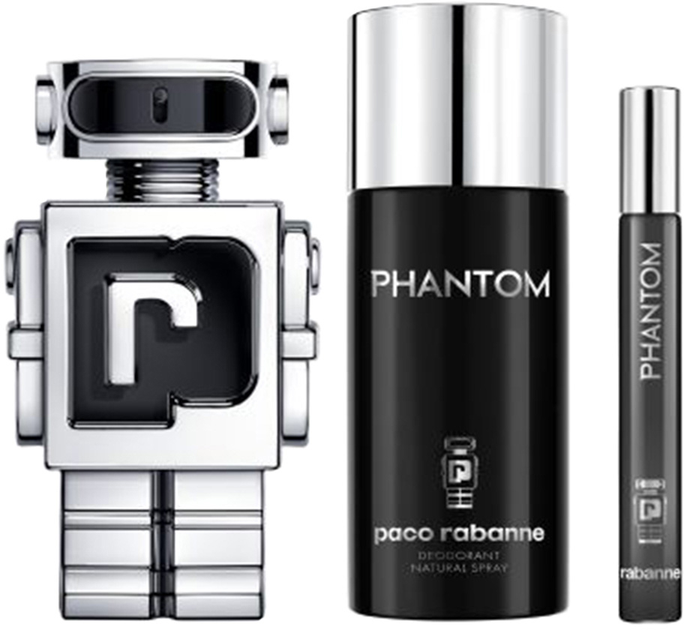 Набір для чоловіків Paco Rabanne Phantom Туалетна вода 100 мл + Туалетна вода 10 мл + Парфумований дезодорант 150 мл (3349668635412) - зображення 2