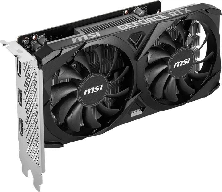 Відеокарта MSI PCI-Ex GeForce RTX 3050 Ventus 2X E 6G OC 6GB GDDR6 (96bit) (1492/14000) (2 x HDMI, DisplayPort) (GeForce RTX 3050 VENTUS 2X E 6G OC) - зображення 3