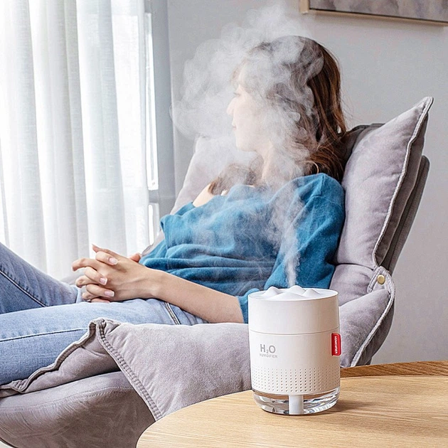 Ультразвуковой бесшумный портативный мини увлажнитель воздуха ночник Car Humidifier H2O 500 мл Белый - изображение 5