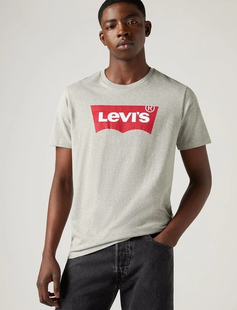 Футболка хлопковая мужская Levi's Graphic Setin Neck XL серая - Фото 1 Футболка хлопковая мужская Levi's Graphic Setin Neck XL серая - изображение 1