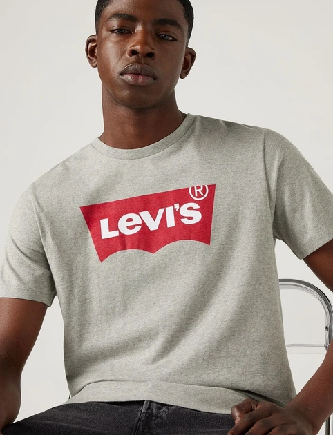 Футболка хлопковая мужская Levi's Graphic Setin Neck XL серая - Фото 4 Футболка хлопковая мужская Levi's Graphic Setin Neck XL серая - изображение 4