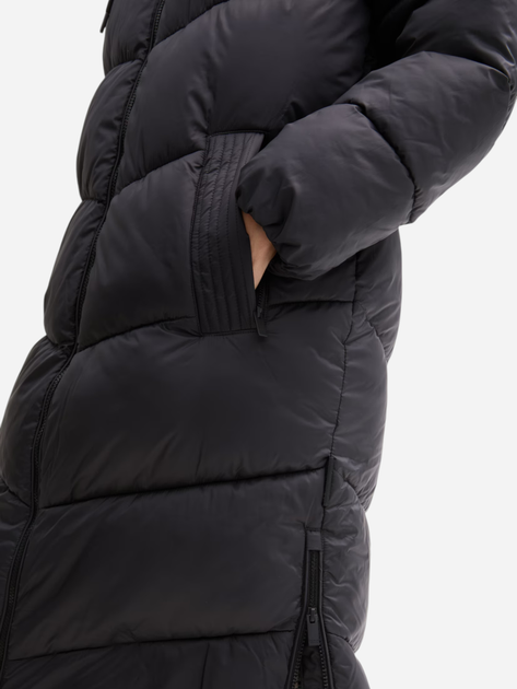 Куртка зимова довга жіноча Tom Tailor 1042891 S Чорна (4068127228574) - зображення 4