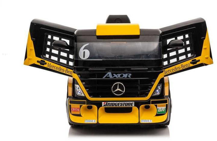 Ciężarówka elektryczna LEAN Toys Mercedes XMX622B z naczepą Żółty (5904665994276) - obraz 7