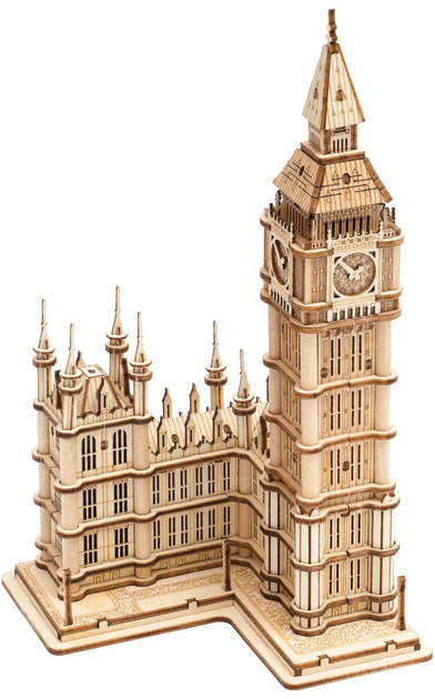 3D Puzzli drewniane Nice Idea LED Big Ben 10 x 11 x 19 cm 220 elementów (6974280920584) - obraz 7