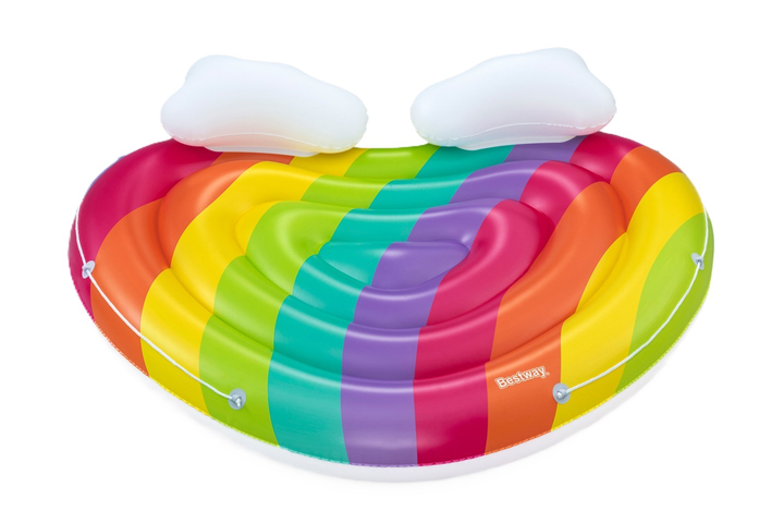 Надувний матрац для плавання Bestway Floating Rainbow Island 175 х 163 см (6941607348697) - зображення 1