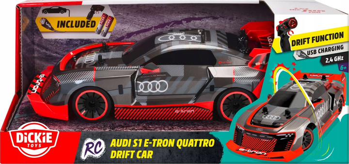 Машинка на радіокеруванні Dickie Toys RC Audi S1 E-Tron 30 см (4006333085024) - зображення 1