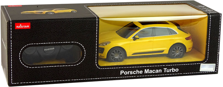 Samochód zdalnie sterowany LEAN Toys Porsche Macan Turbo 1:24 Rastar Żółty (5905515356558) - obraz 6