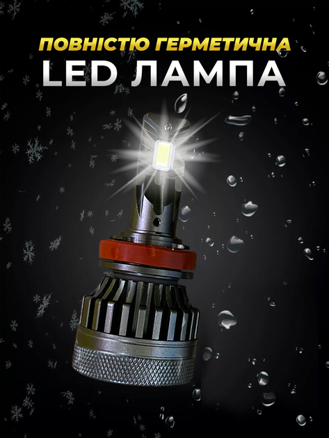 Авто лампи led автомобільні h9 / h11 2 шт комплект 6500K ксенон для авто фар переднього головного ближнього та дальнього світла Andowl xenon Q-D9X1 ходові світлодіодні лед лампочки в передні фари автомобіля лампа з охолодженням вентиляцією cob світлодіоди - зображення 9