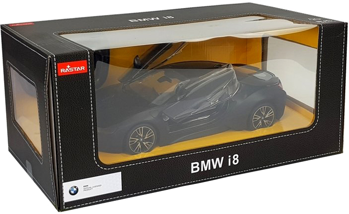 Машина на радіокеруванні Rastar BMW i8 1:14 Чорна (5904204751803) - зображення 1