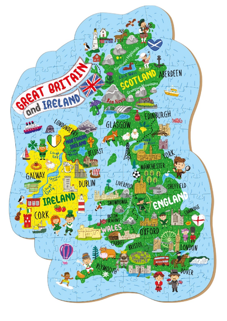 Puzzle Dodo Mapa Wielkiej Brytanii i Irlandii 100 Elementów (4823115900944) - obraz 3