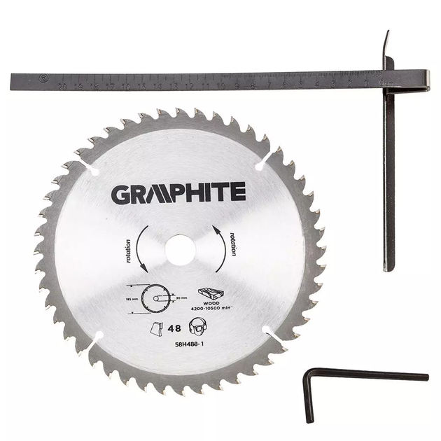 Циркулярна пила Graphite 1200 Вт 185 x 20 мм 58G488 (5902062584885) - зображення 4
