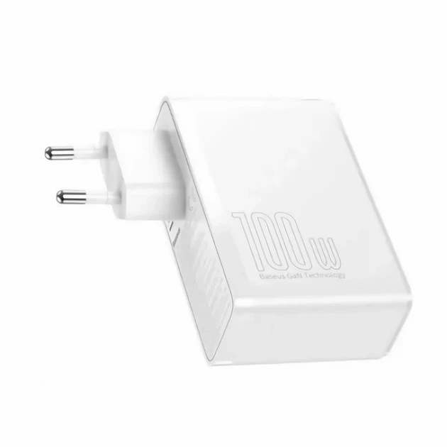 Зарядний Пристрій Baseus GaN2 Pro Quick Charger 100W (2Type-C + 2USB) white - зображення 5