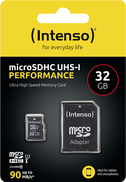 Карта пам'яті Intenso microSDHC UHS-I Performance Class 10 32GB + SD адаптер (3424480) - зображення 4