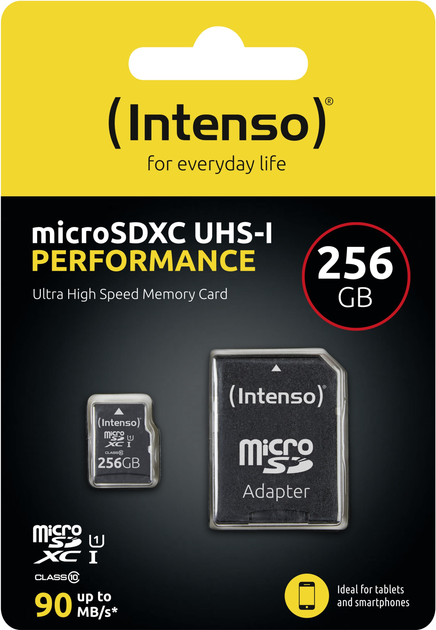 Карта пам'яті Intenso microSDXC UHS-I Performance Class 10 256GB + SD адаптер (3424492) - зображення 4
