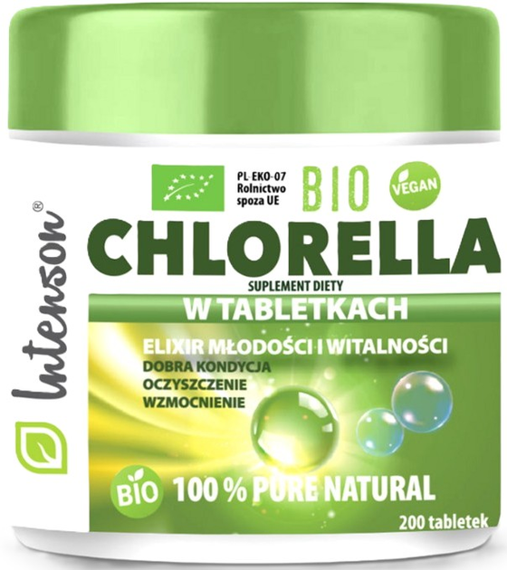 Suplement diety Intenson Chlorella 200 tabletek (5905454131445) - obraz 1