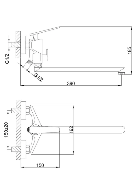 Змішувач для ванни Frap F2257, чорний/хром F2257 - Фото 2 Змішувач для ванни Frap F2257, чорний/хром F2257 - изображение 2