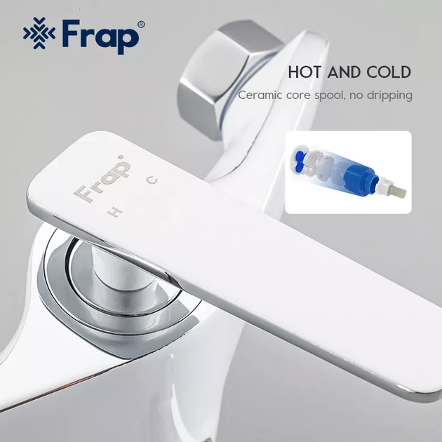 Змішувач для ванни Frap F2258, білий/хром F2258 - Фото 6 Змішувач для ванни Frap F2258, білий/хром F2258 - изображение 6