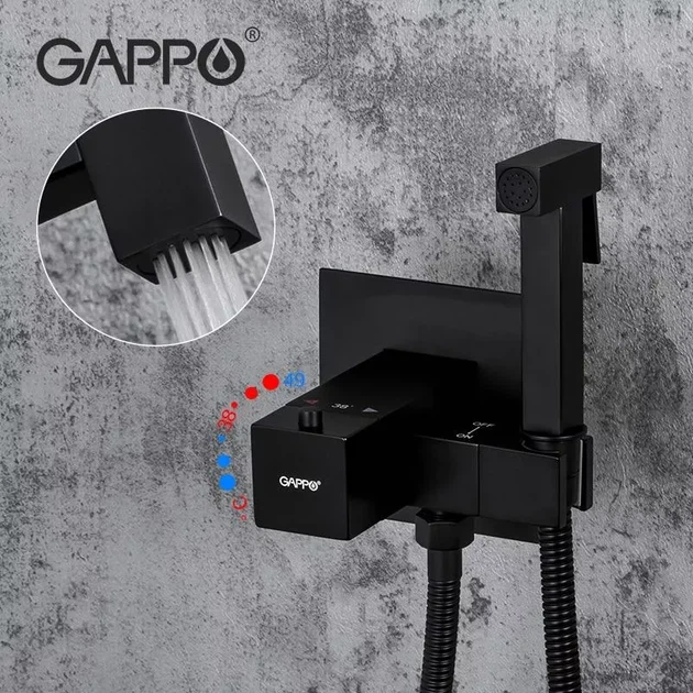 Гігієнічний душ GAPPO G7207-60 із термостатом, чорний G7207-60 - изображение 4