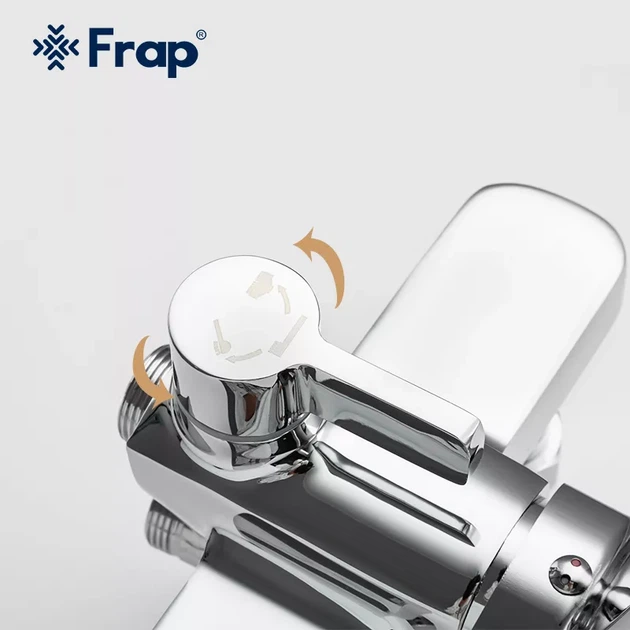 Душева система Frap F2461, поворотний вилив - перемикач на лійку, 3 режими, білий/хром F2461 - зображення 4
