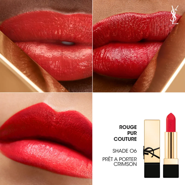 Помада для губ Yves Saint Laurent Rouge Pur Couture Caring Satin Lipstick O6 Prêt a Porter Crimson 3.8g - Фото 3 Помада для губ Yves Saint Laurent Rouge Pur Couture Caring Satin Lipstick O6 Prêt a Porter Crimson 3.8g - изображение 3