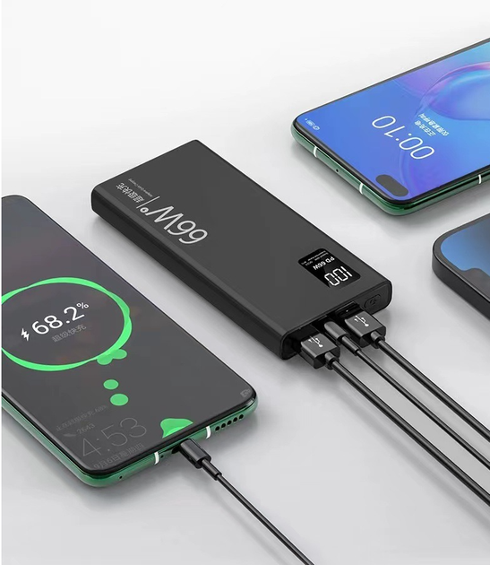 Павербанк (Power Bank) 10000 / Внешний аккумулятор черный 66W - Фото 3 Павербанк (Power Bank) 10000 / Внешний аккумулятор черный 66W - изображение 3
