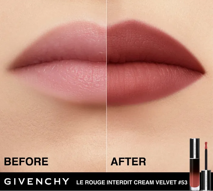 Жидкая помада для губ Givenchy Le Rouge Interdit Cream Velvet Lipstick 53 Brun Delicate 6.5ml - изображение 3