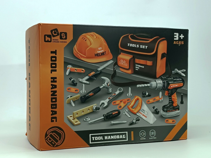 Набір інструментів TOOLS (778-62) 35 елементів, шуруповерт на батарейках, молоток, ключ, гайковий ключ, викрутка, сумка - зображення 3