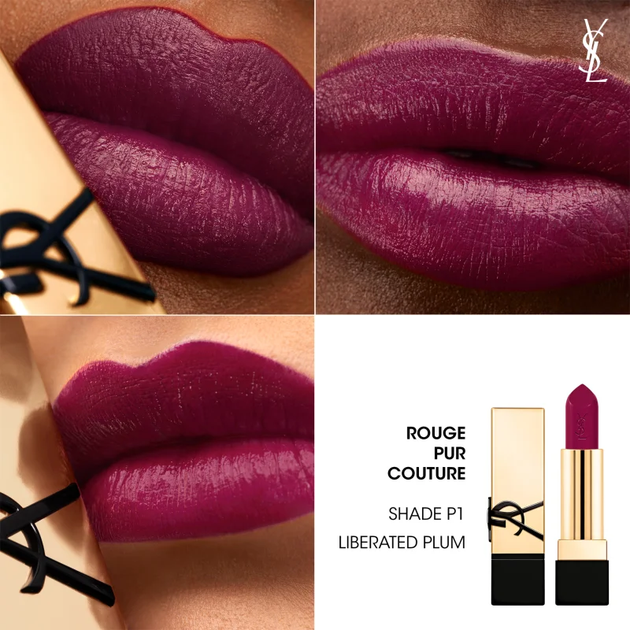 Помада для губ Yves Saint Laurent Rouge Pur Couture Caring Satin Lipstick P1 Liberated Plum 3.8g - Фото 3 Помада для губ Yves Saint Laurent Rouge Pur Couture Caring Satin Lipstick P1 Liberated Plum 3.8g - изображение 3