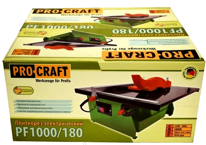 Плиткорез ProCraft PF1000/180 (600Вт, диск в комплекте) - изображение 13