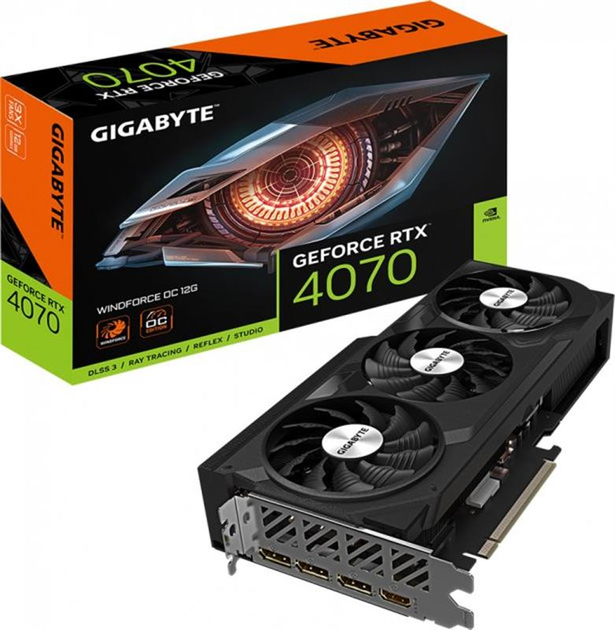 Видеокарта Gigabyte GeForce RTX 4070 12GB GDDR6X Windforce OC (GV-N4070WF3OC-12GD) - изображение 1