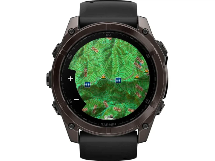 Спортивний годинник Garmin Fenix 8 51mm AMOLED Sapphire Carbon Gray DLC Titanium w. Black/Pebble Gray S. Band (010-02905-20/21) - Фото 7 Спортивний годинник Garmin Fenix 8 51mm AMOLED Sapphire Carbon Gray DLC Titanium w. Black/Pebble Gray S. Band (010-02905-20/21) - изображение 7