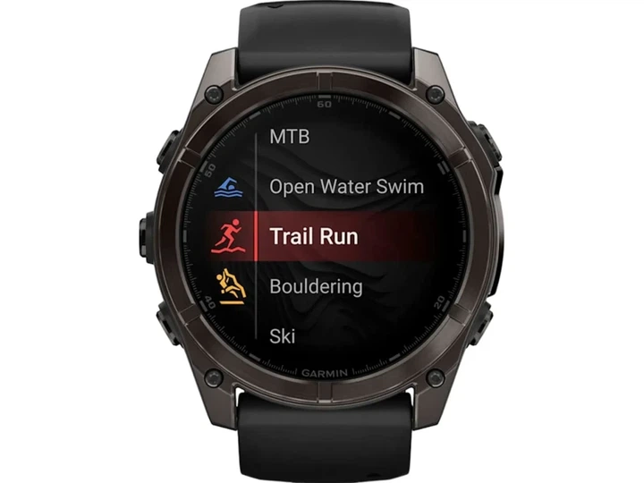Спортивний годинник Garmin Fenix 8 51mm AMOLED Sapphire Carbon Gray DLC Titanium w. Black/Pebble Gray S. Band (010-02905-20/21) - Фото 9 Спортивний годинник Garmin Fenix 8 51mm AMOLED Sapphire Carbon Gray DLC Titanium w. Black/Pebble Gray S. Band (010-02905-20/21) - изображение 9
